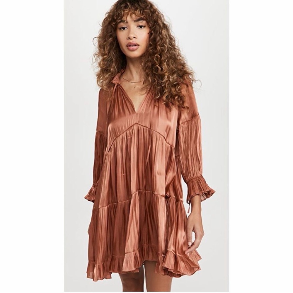 Cinq à Sept Copper Long Sleeve Dress